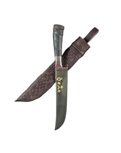 Нож Пчак Шархон Средний сайгак гарда олово гравировка ШХ 15 15 16 см Шафран
