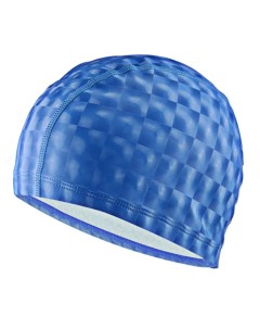 Шапочка для плавания ПУ одноцветная 3D Синий Milinda