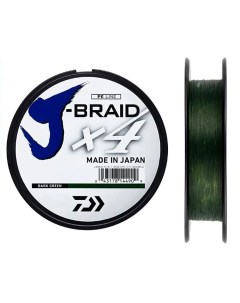 Шнур плетеный J Braid x4 0 13 мм 5 9 кг 135 м цвет темно зеленый Daiwa