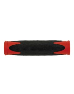 Грипсы велосипедные ручки на руль резиновые 2 х компонентые 130мм черно красные на блисте Velo
