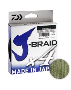 Шнур J braid X4 135м 0 10мм DARK GREEN Daiwa