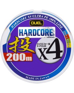 Плетеный Шнур Duel PE Hardcore X4 Cast 200m 4Color 0 8 0 153mm 6 4kg Yo-zuri
