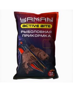 Yaman Прикормка Yaman Active Bite плотва карамель коричневый 900 г