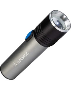 Фонарь ручной аккум 3Вт LED линза зум Li ion18650 1200mAh анодир алюм USB шнур K Космос