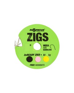 Рыболовный поводок Ready Zigs прозрачный 3 6 кг 300 см 3 шт Korda