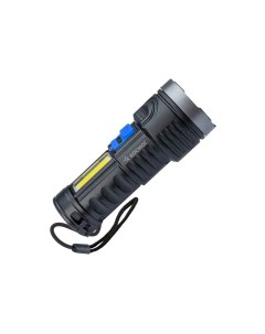 Фонарь ручной аккум 3Вт LED 3ВтCOB Li ion 18650 1200mAh ABS пл индикатор USB шнур Космос