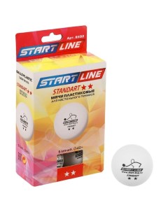 Мяч теннисный Standart 2 звезды 6 шт белые 2933815 Start line