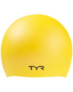 Шапочка для плавания Wrinkle free Silicone Cap желтая Tyr