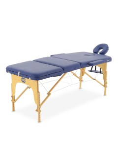 Стол массажный переносной с деревянной рамой JF AY01 3 секционный синий Med-mos