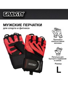Мужские перчатки для фитнеса Gel Performer черно красные L Gravity