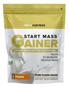Гейнер Gainer start mass 3 кг со вкусом печенья Atech nutrition
