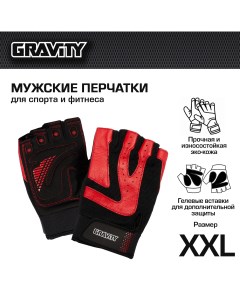 Мужские перчатки для фитнеса Gel Performer черно красные XXL Gravity