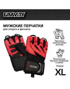 Мужские перчатки для фитнеса Gel Performer черно красные XL Gravity