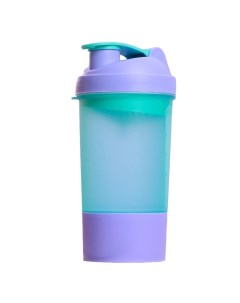 Шейкер спортивный с чашей под протеин фиолетово голубой 500 мл Nobrand