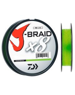 Шнур плетеный J Braid x8 0 10 мм 6 0 кг 150 м цвет шартрез Daiwa