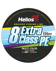 Леска плетеная Extra Class 8 PE Braid 0 2 мм 135 м 12 1 кг multicolor Helios