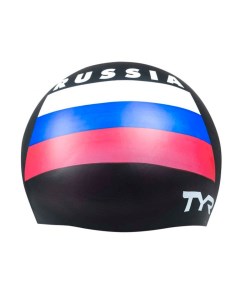 Шапочка для плавания Russia Silicone Swim Cap black Tyr