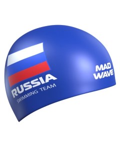 Шапочка для плавания Swimming Team синий Mad wave