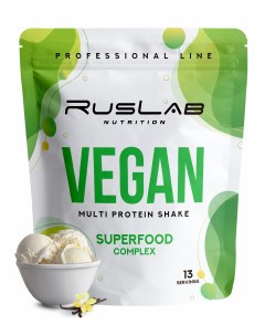 Multi VEGAN Protein Shake веганский протеин 416гр вкус ваниль Ruslabnutrition
