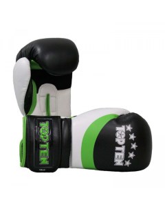 Боксерские перчатки Stripe Boxing черно зеленые 12 унций Top ten