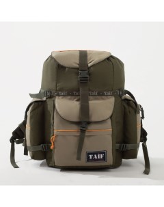 Рюкзак туристический 65 л отдел на стяжке 3 наружных кармана цвет хаки Taif