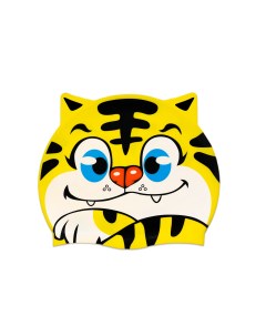 Шапочка для плавания детская до 56 см тигрёнок желтый силикон Mystyle