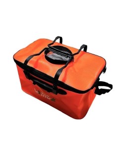 Водонепроницаемое складное сумка ведро с крышкой кан рыболовный с сеткой 40см оранжевое Nobrand