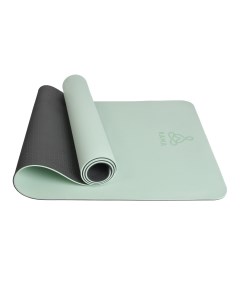 Коврик для йоги и фитнеса TPE 6 мм 183 x 61 см зеленый чехол ремешок Kama yoga