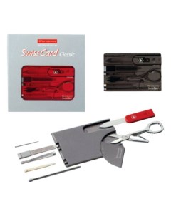 Мультитул SwissCard Nailcare черный прозрачный 10 опций Victorinox