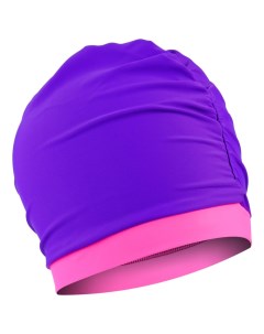 Шапочка для плавания объемная двухцветная лайкра цвет ярко фиолетовый розовый Nobrand