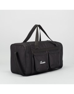 Спортивная сумка отдел на молнии 4 наружных кармана длинный ремень черный Amen