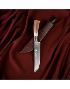Нож Пчак Шархон рукоять из рога косули малая гарда с гравировкой Шафран