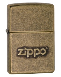 Бензиновая зажигалка Logo Stamp Antique Brass Zippo