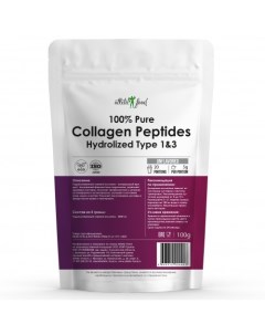 Говяжий коллаген 100 Pure Collagen Peptides 100 г натуральный Atletic food