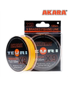 Шнур Teuri X 9 цвет Yellow Orange диаметр 0 12 мм 135 м Akara