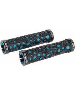 Грипсы велосипедные ручки на руль CLO208 резина гель 130мм с 2 фиксатора черно синие CLARK Clarks