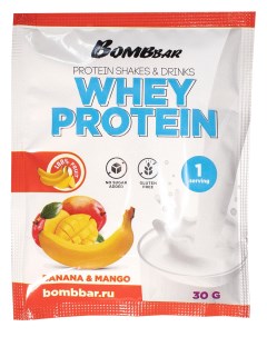 Протеин Whey Protein 30 г banana mango Bombbar