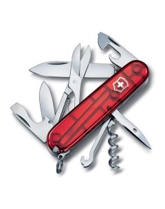 Нож перочинный Climber 91 мм 14 функций полупрозрачный красный Victorinox