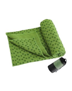 Коврик полотенце для йоги из микрофибры нескользящее 183 х 63 см зеленое Rekoy