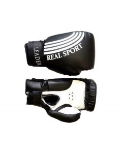 Боксерские перчатки Leader черные 4 унций Realsport