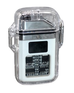 Электронная USB зажигалка водонепроницаемая белая Lighters