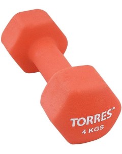 Неразборная гантель неопреновая PL5501 1 x 4 кг красный Torres
