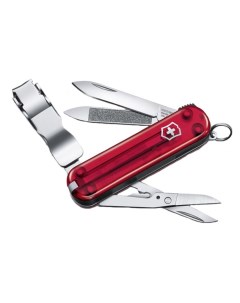 Мультитул Classic Nail Clip красный прозрачный 8 опций Victorinox