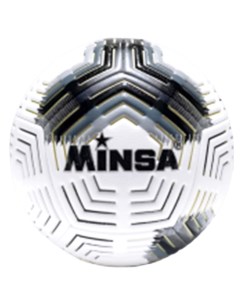 Мяч футбольный TPE 410 420 г 3 слоя размер 5 MINSA белый черный золото Nobrand