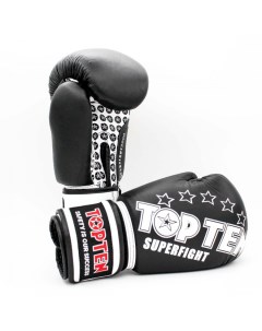 Боксерские перчатки Superfight черные 12 унций Top ten