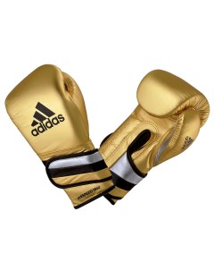 Перчатки боксерские AdiSpeed Metallic золото серебристо черные вес 14 унций Adidas