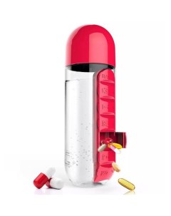 Бутылка с органайзером для таблеток Pill Vitamin Organizer Цвет Розовый Nobrand