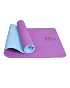Коврик для йоги и фитнеса TPE 6 мм 183 x 61 см фиолетовый чехол ремешок Kama yoga
