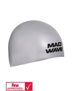 Шапочка для плавания Soft FINA Approved silver Mad wave