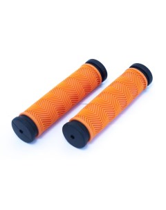 Ручки грипсы велосипедные С127 3 462 резиновые 130мм антисокльз оранжево черные Clarks